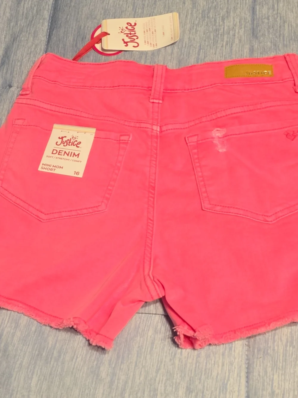 Justice Neon Pink Denim Jean Shorts
